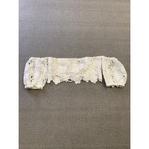 Majorelle Women's XXS White Floral Lace Neveya Crop Top - Picture 1 of 11